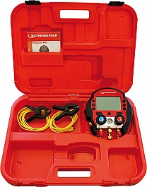 Электронный цифровой манометрический коллектор Rothenberger Rocool 600, 2 температурные клеммы, чемодан