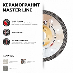 Характеристики и применение алмазного отрезного круга Diam Master Line Turbo Керамогранит Rapid 115 мм