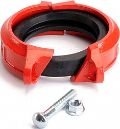 Конструкция муфты грувлока жесткой со скошенными полукольцами Lede GKS-89 Конструкция муфты грувлока жесткой со скошенными полукольцами Lede GKS-89