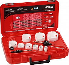 Набор биметаллических коронок Virax Bi-Metal HSS 19-22-29-35-38-44-51-57-64 мм Набор биметаллических коронок Virax Bi-Metal HSS 19-22-29-35-38-44-51-57-64 мм