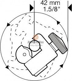 Рабочий радиус трубореза мини Super-Ego 716 Mini Pro