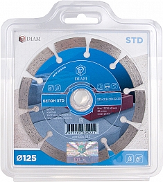 Упаковка алмазного отрезного круга Diam STD 1A1RSS Бетон 125 мм Упаковка алмазного отрезного круга Diam STD 1A1RSS Бетон 125 мм