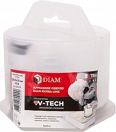 Упаковка алмазного сверла вакуумного спекания Diam Extra Line V-Tech M14 100 мм Упаковка алмазного сверла вакуумного спекания Diam Extra Line V-Tech M14 100 мм