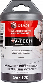Упаковка алмазного сверла вакуумного спекания Diam Extra Line V-Tech M14 55 мм Упаковка алмазного сверла вакуумного спекания Diam Extra Line V-Tech M14 55 мм